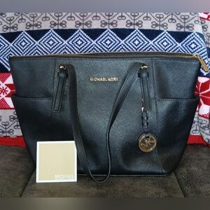 Michael Kors Black and Gold Tote